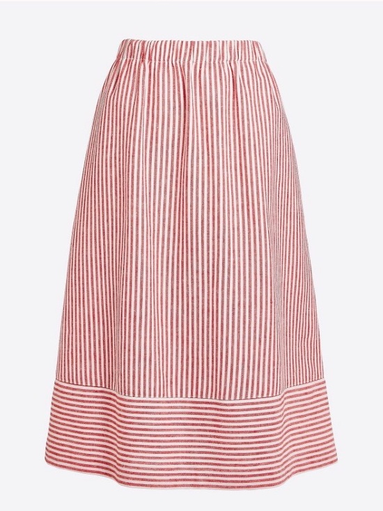 J. Crew Dresses & Skirts - J. Crew Factory Striped Red and White Midi Skirt
